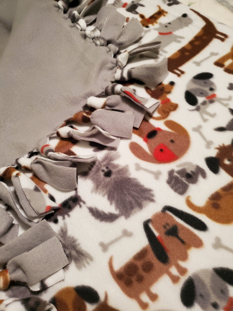 All about the dog! Fleece tied blanket