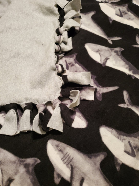 Sharks Fleece Tie Blanket